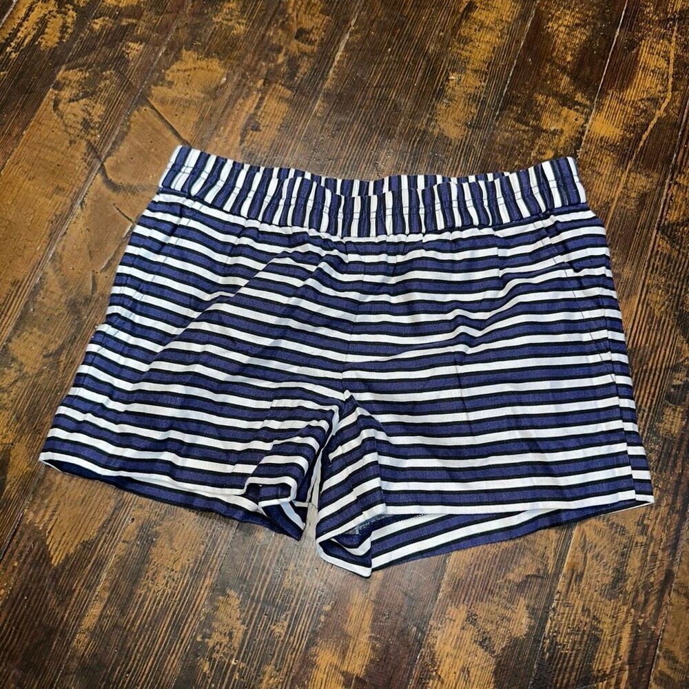 J Crew business nautical stripe pull on elastic waist size 2 shorts